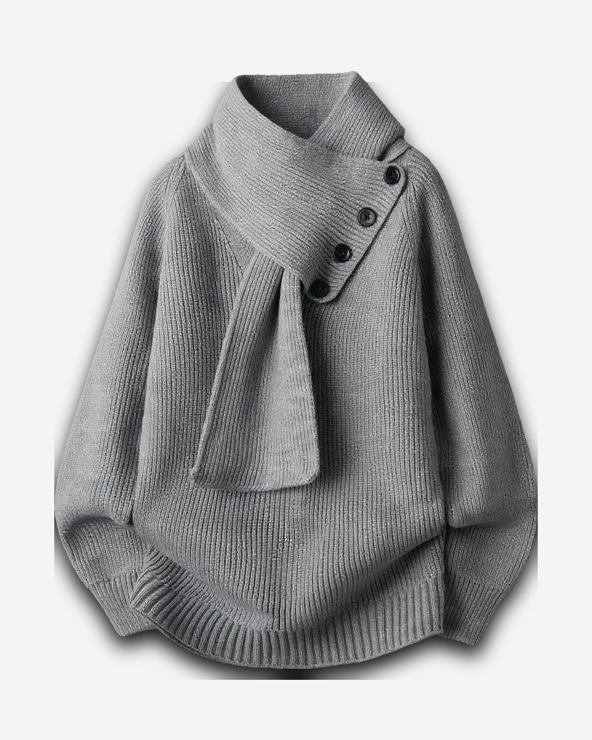 Grijze oversized cardigan met shawlkraag